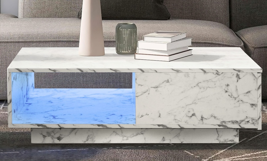 Image 20: High Gloss LED Coffee and Side Table Range