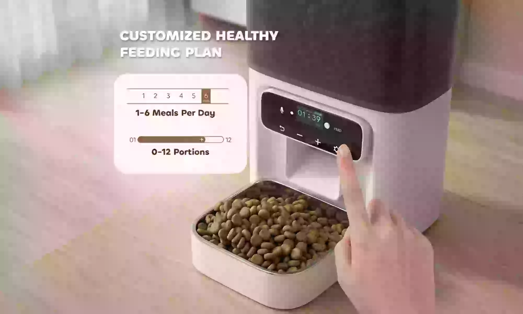 PawHut 4.5L Automatic Cat Feeder with Voice Recorder