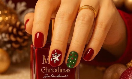 Gel manicure with nail shaping, cuticle cleaning, buffing，and your choice of gel color. Includes lotion and hand massage - Lash bar