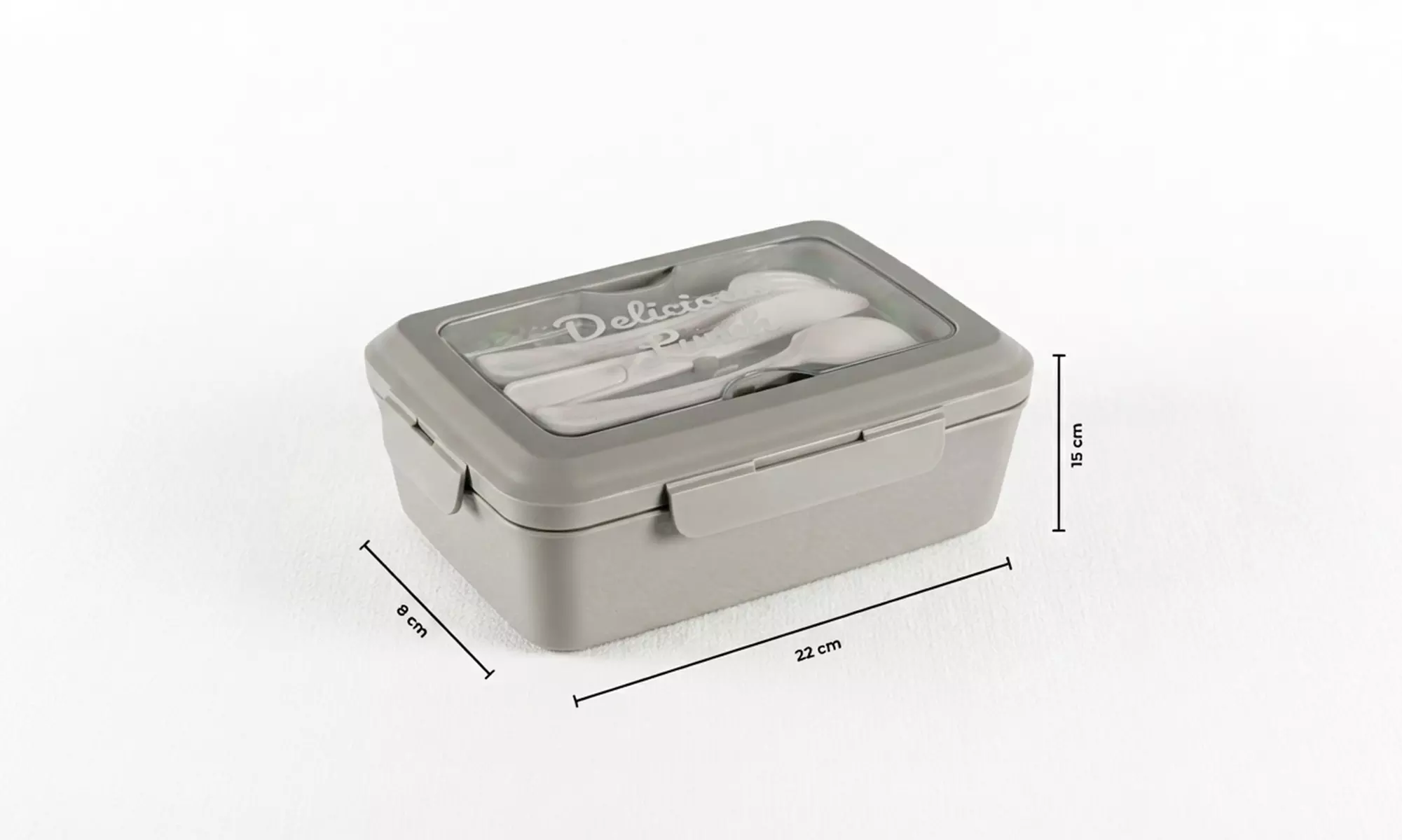 Set van 2 lunchboxen (1300 ml.) met 3 vakken en bestek