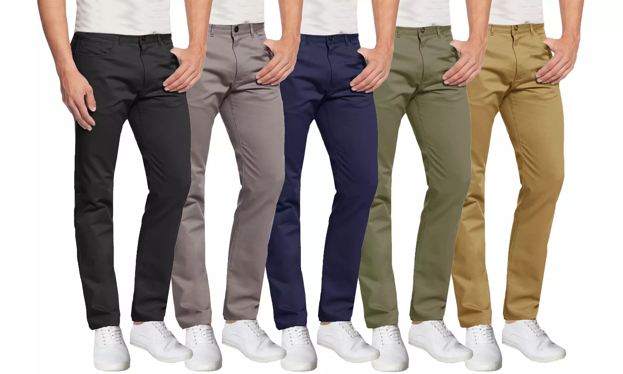 Galaxy by Harvic Men's Slim-Fit Cotton-Stretch Chinos - Multiple Inseams - Primary Image