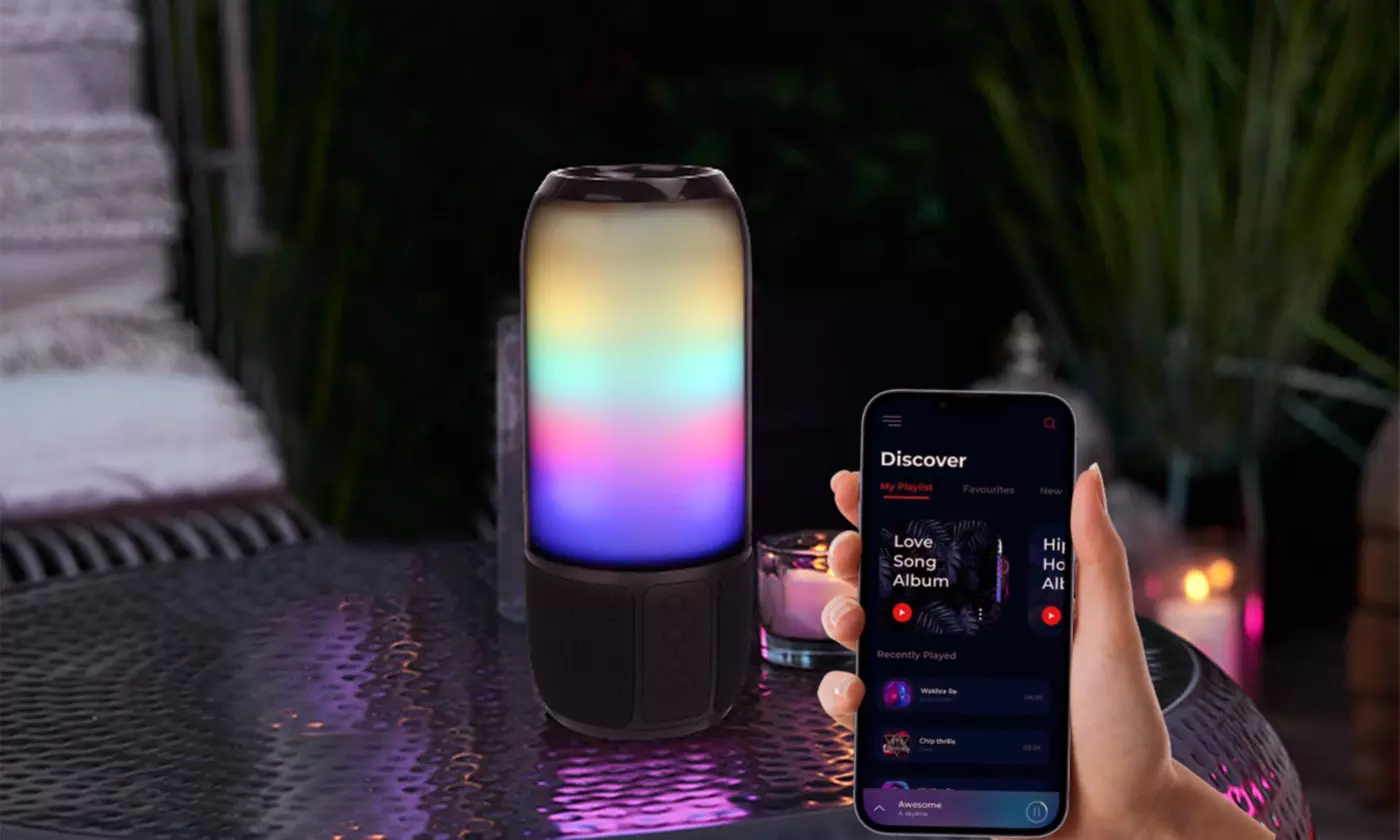 iMounTEK Portable Wireless Bluetooth Speaker with 6 Color-Changing Lights