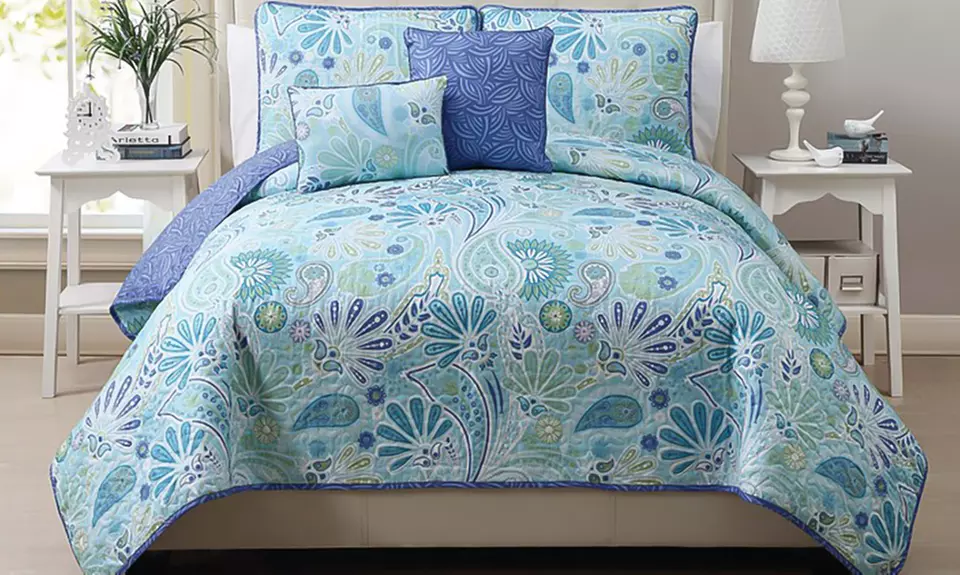Kayla Reversible Quilt Set (4- or 5-Piece) - Second Medium