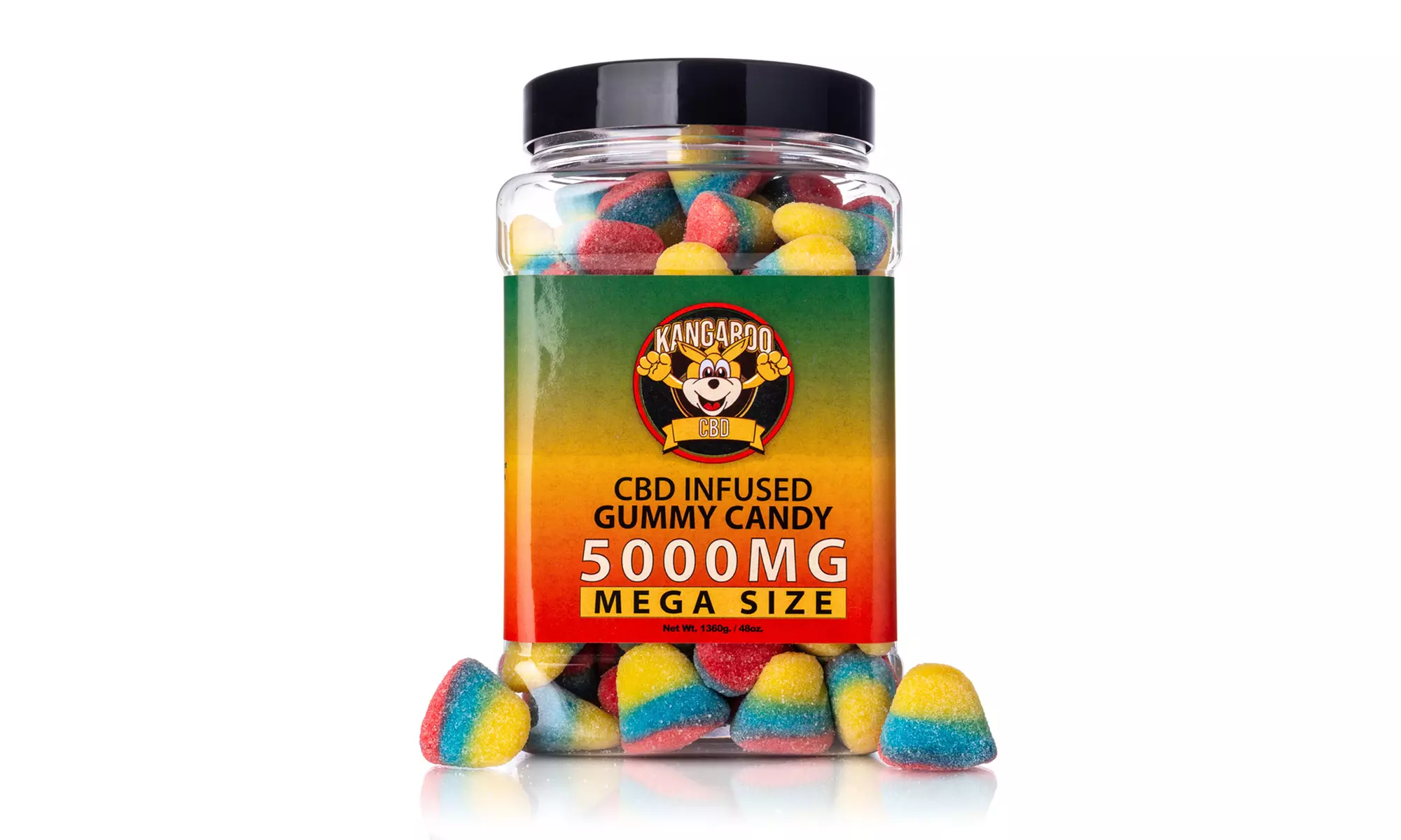Extra Strength MEGA Size 5000MG Potent CBD Gummies from Kangaroo - 48oz