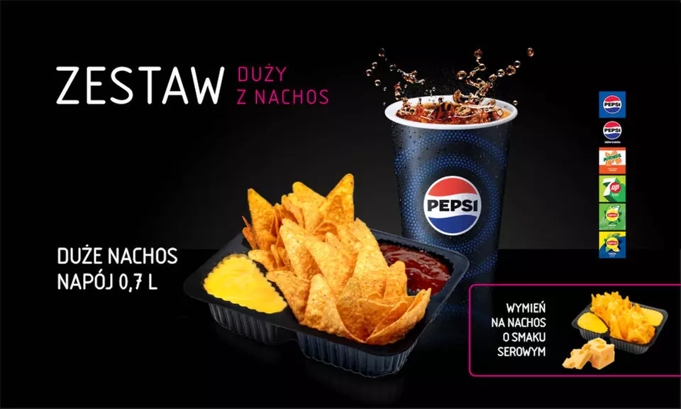 Zestawy barowe: napój z popcornem lub nachosami dla 1 lub 2 osób w sieci kin Multikino - Primary Image