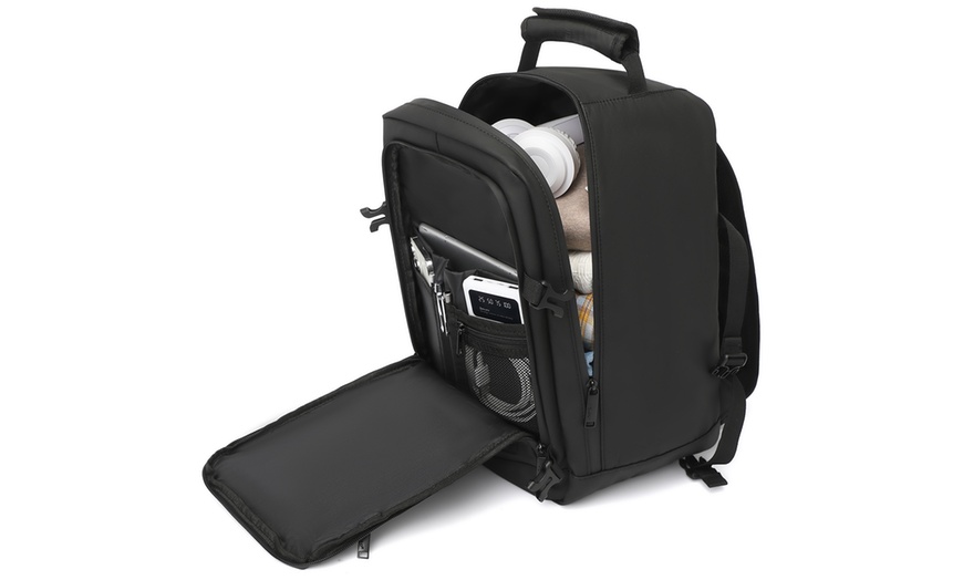 Image 15: KONO PVC Coated Water-Resistant Backpack Travel Business Laptop Bag