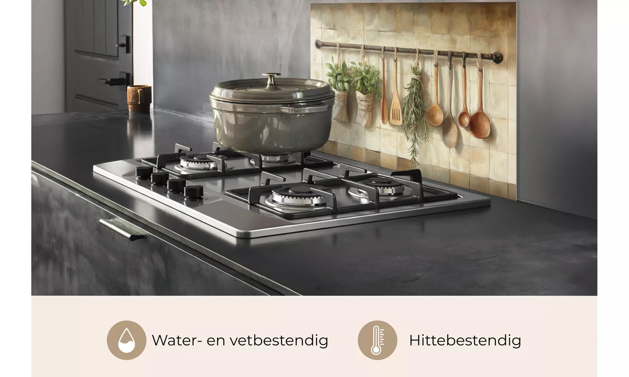 Spatscherm voor in de keuken in formaat naar keuze