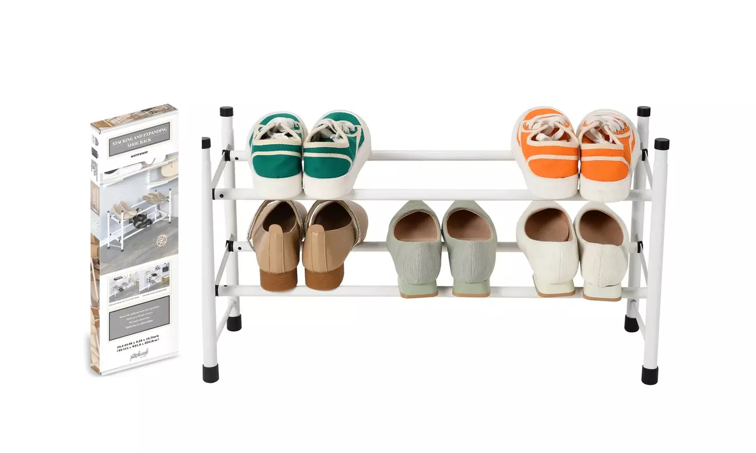Expandable Free Standing Shoe Rack, 2-Tier Holds Up To 10-Pairs