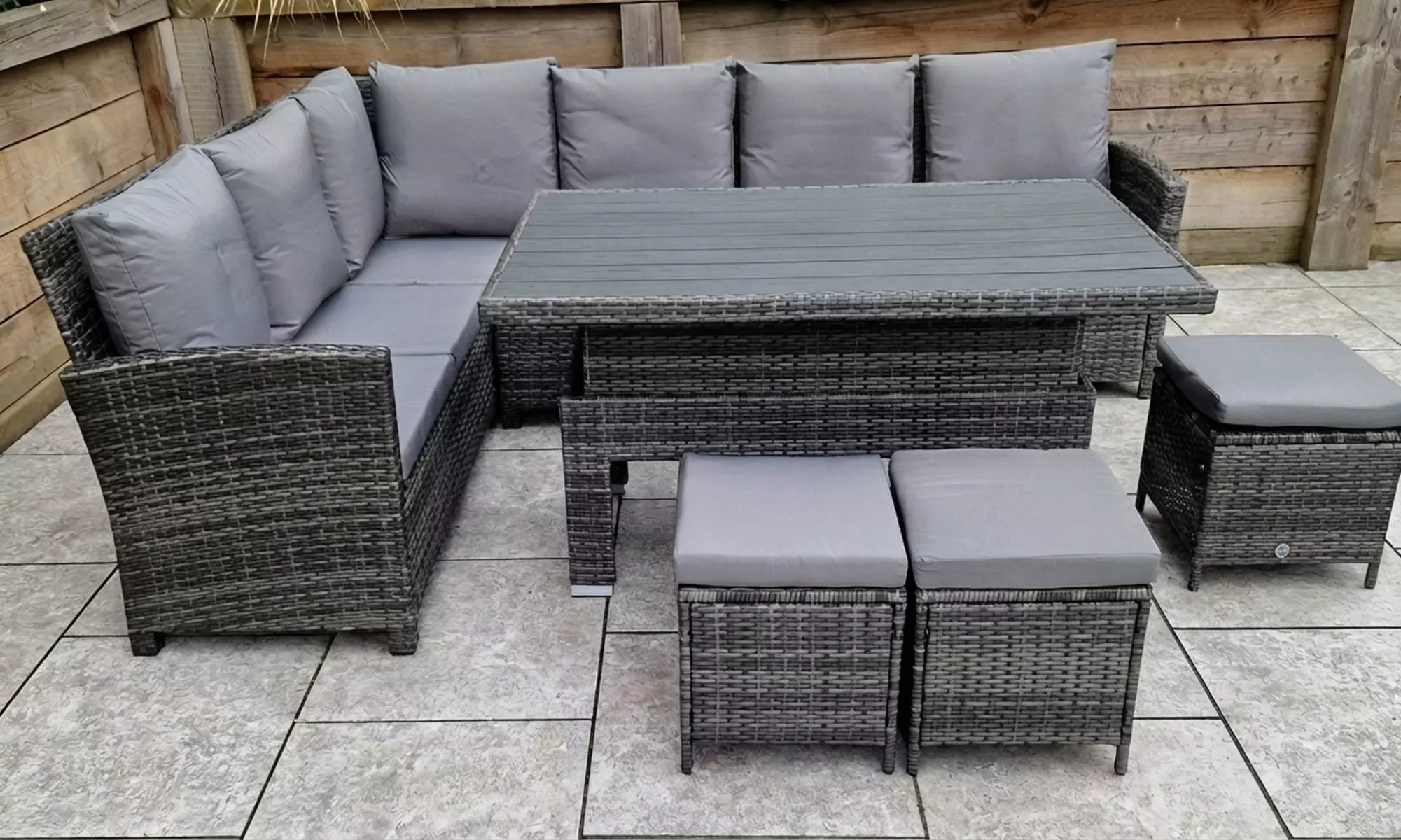 Canada Outdoor Corner Sofa Dining Set with Lift-Up Table