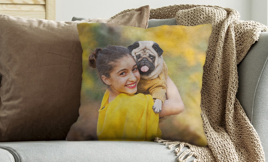 Image 1: Coussins basiques ou premiums personnalisés avec Photo Gifts