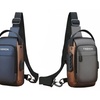 Image 2: Anti-theft Chest Shoulder Crossbody Sling Bag with USB Port