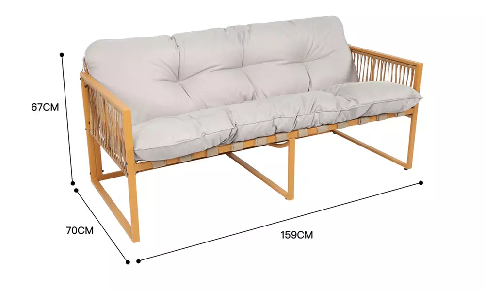 Salon de jardin Kocoon 4, 5 ou 8 places effet rotin, modèle "Forli"