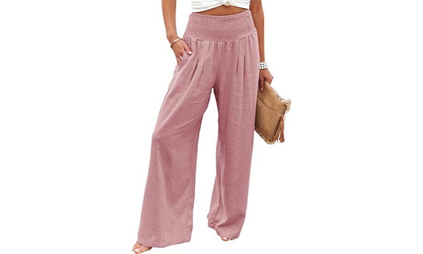 Image 8: 1x oder 2x Lockere Leinenhose für Damen