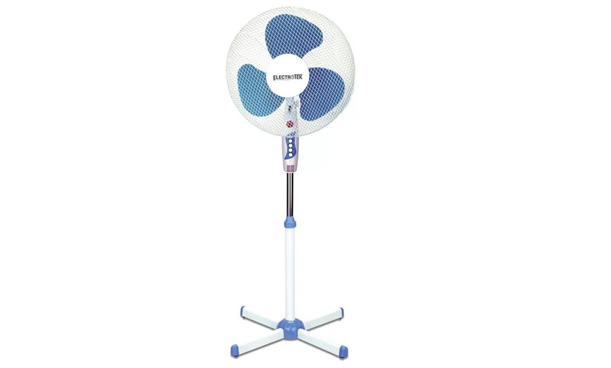 Image 2: 1 ou 2 ventilateurs sur pied blanc et bleu 40 cm d'Electrotek