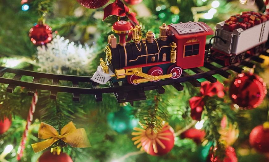 Image 3: Tren eléctrico decorativo para el árbol de Navidad con luces y sonidos