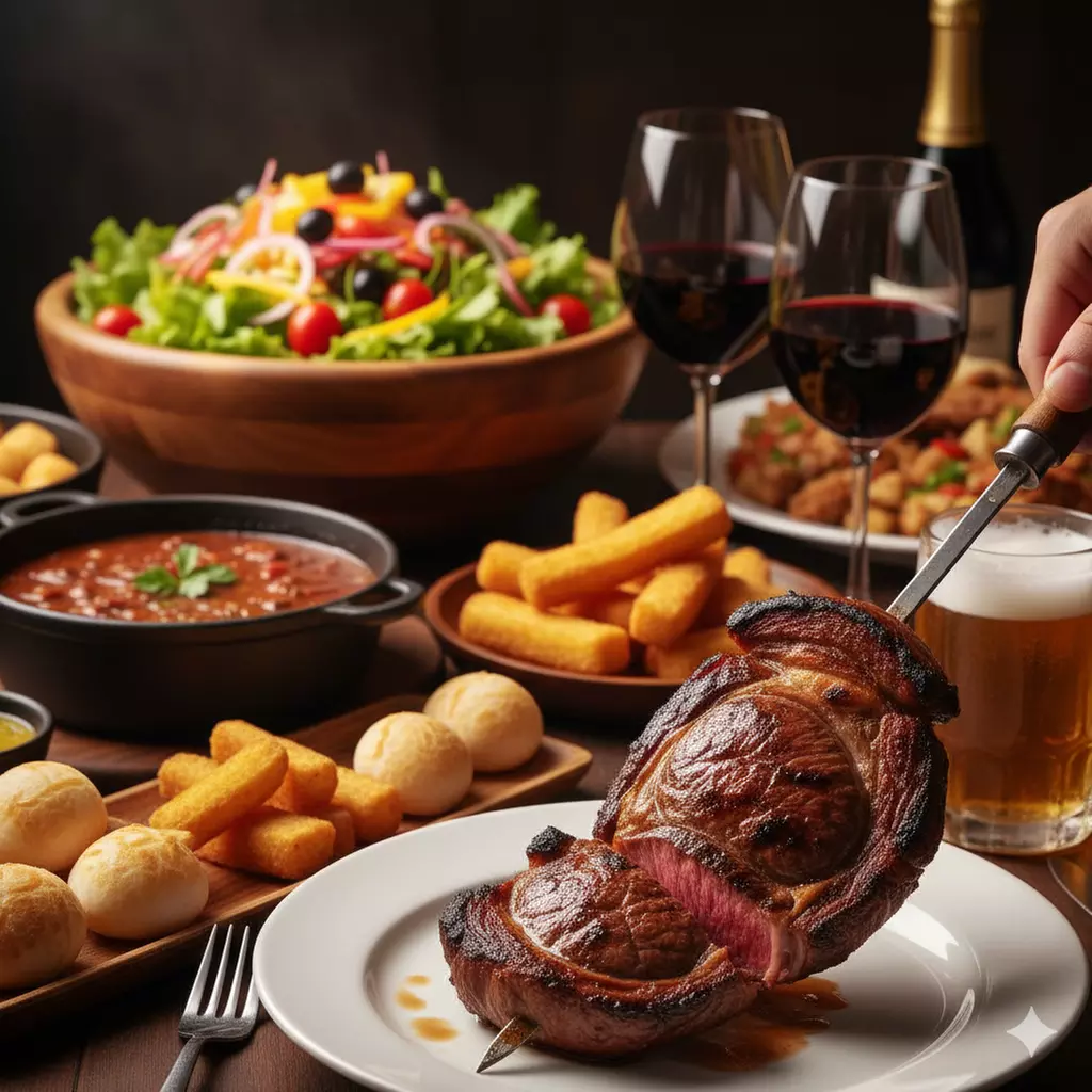 All-You-Can-Eat Brazilian Steakhouse Rodizio + 1 Glass of Wine or Beer