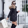 Image 3: Big Fur Collar Slim Mid-length Women’s Cotton Coat