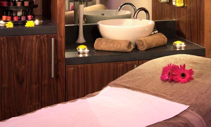 Image 1: Spa Access with Drink, Pastry for Two and Optional Treatments