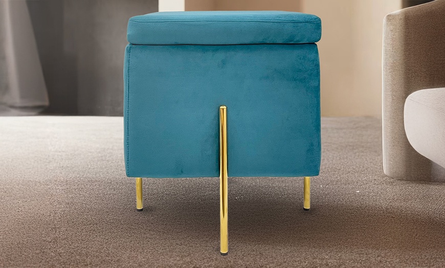 Image 8: Lapo puf contenedor de terciopelo 