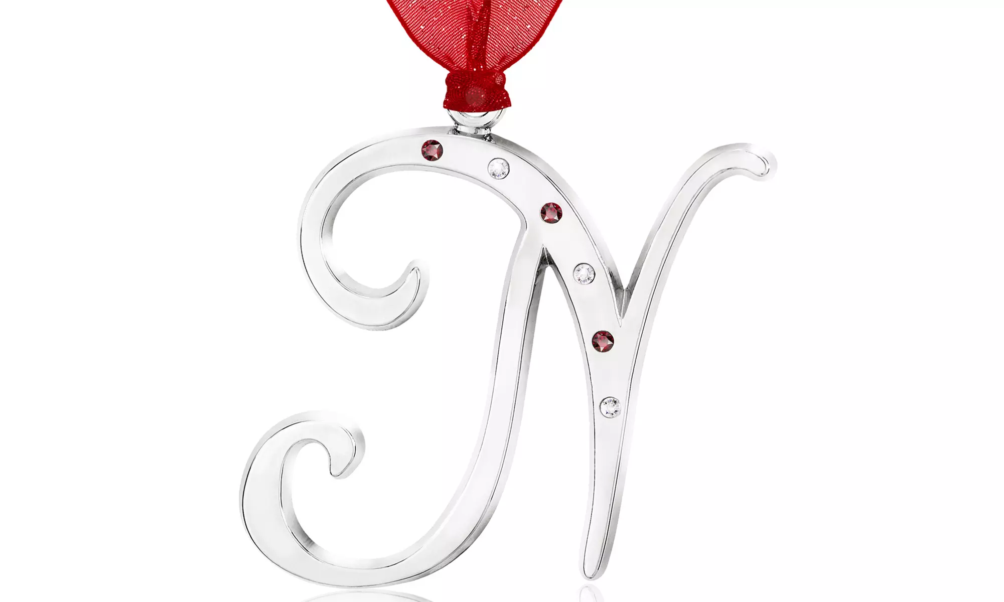 Silvertone Initial Ornaments