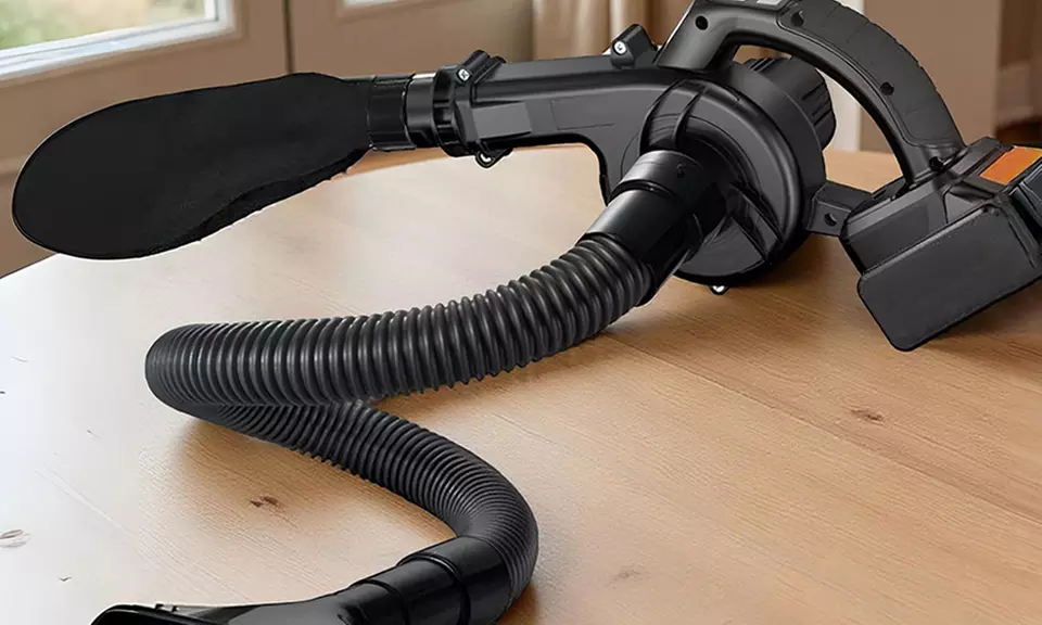 Electrische blower en stofzuiger in één