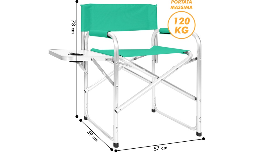 Image 11: Faltbarer Regiestuhl mit Seitentisch und Getränkehalter