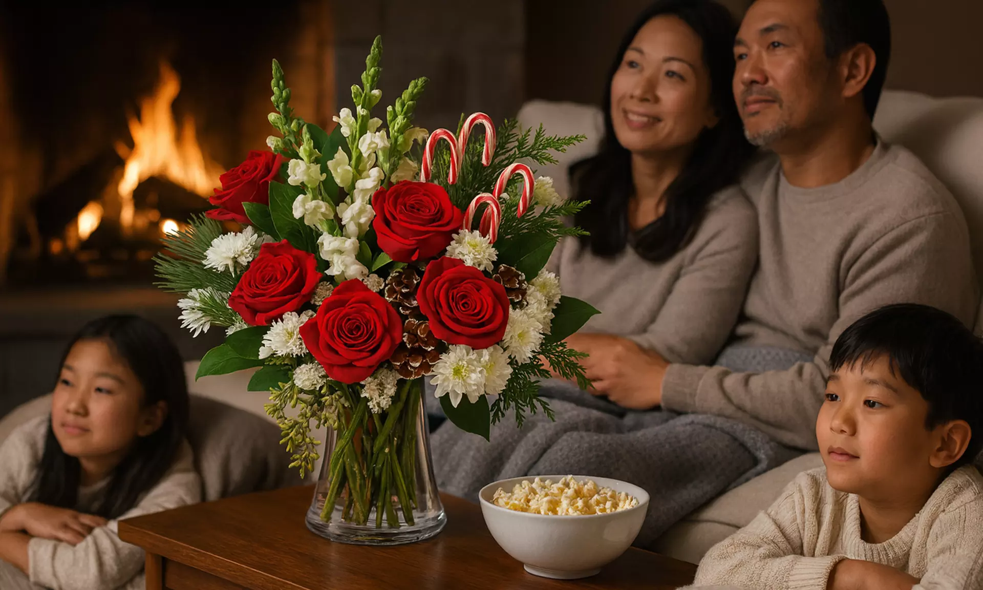 Same Day Christmas Flower Bouquets from Blooms Today with Vase & Standard Delivery Included - Up to 16% Off