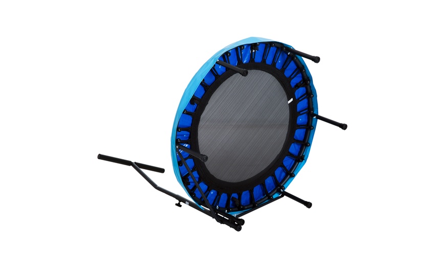 Image 4: HomCom Indoor Trampoline with Adjustable Handle