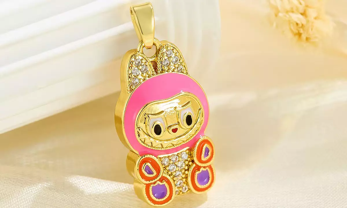 Stanley - BTS x Labubu Gold Enamel Pendant Necklace