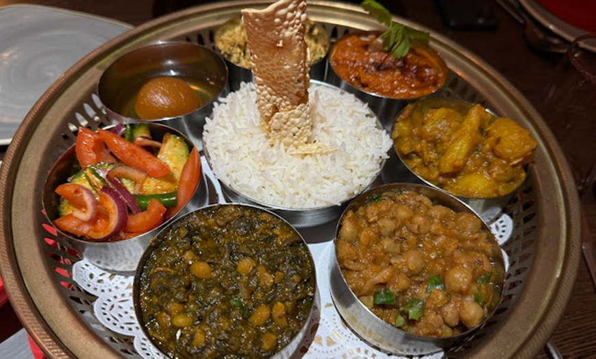 Image 6: For 1, 2, or 4: Chutney Tray or Papadam, Starter, Main, Rice & More