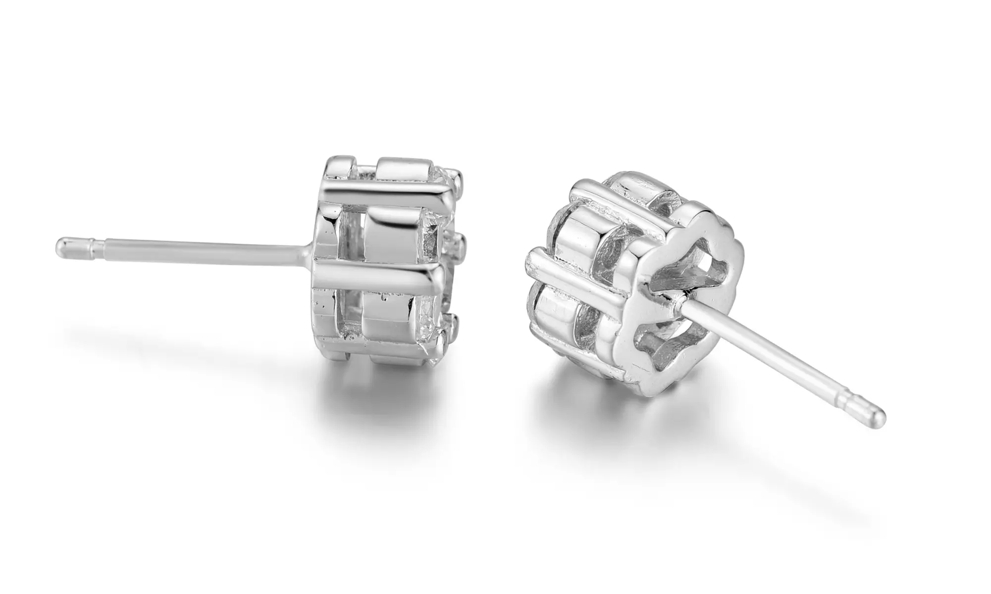 Flower Stud Earrings Set Made with Cubic Zirconia Stones