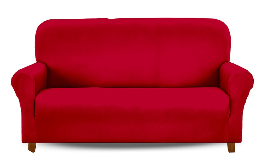 Image 5: Funda impermeable de terciopelo de poliéster para sillón o sofá