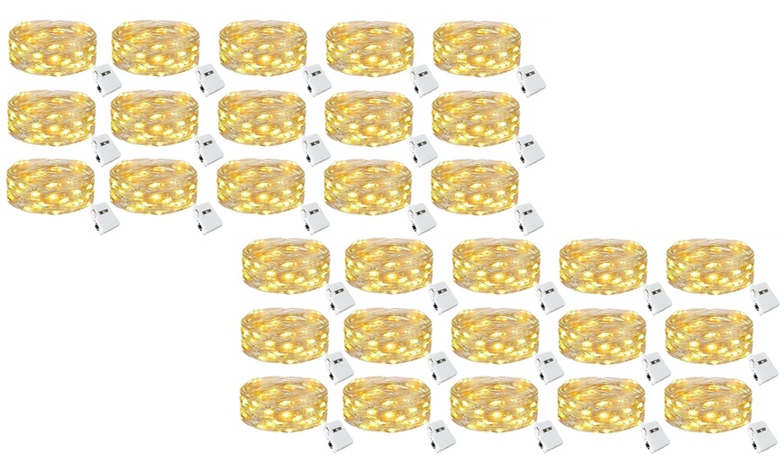Image 9: 15 o 30 miniguirnaldas de luces led con funcionamiento a pilas