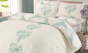 Floral Hearts Reversible Duvet Set