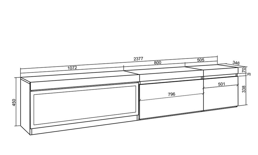 Image 36: Meuble TV suspendu avec grande capacité de rangement  
