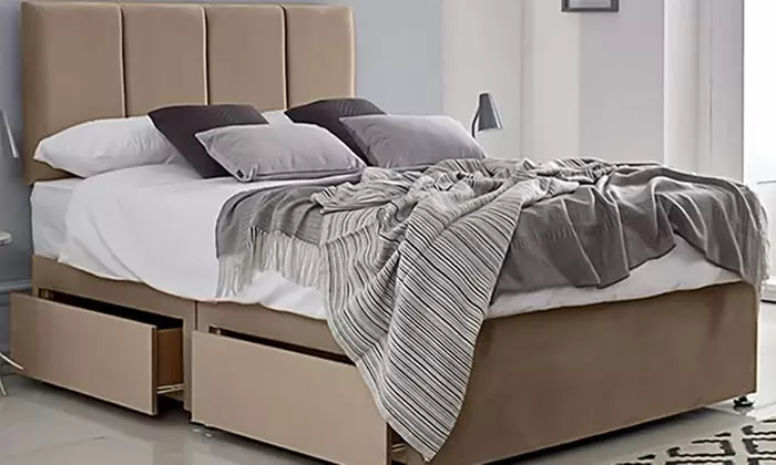 Panelled Divan Bed with Memory Foam Sprung Mattress