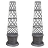 Image 8: 1 or 2 Tower Patio Pot with Trellis - Modern Grey or Black with Gold