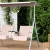 Image 4: Outsunny Two-Seater Garden Swing Chair in Beige or Black