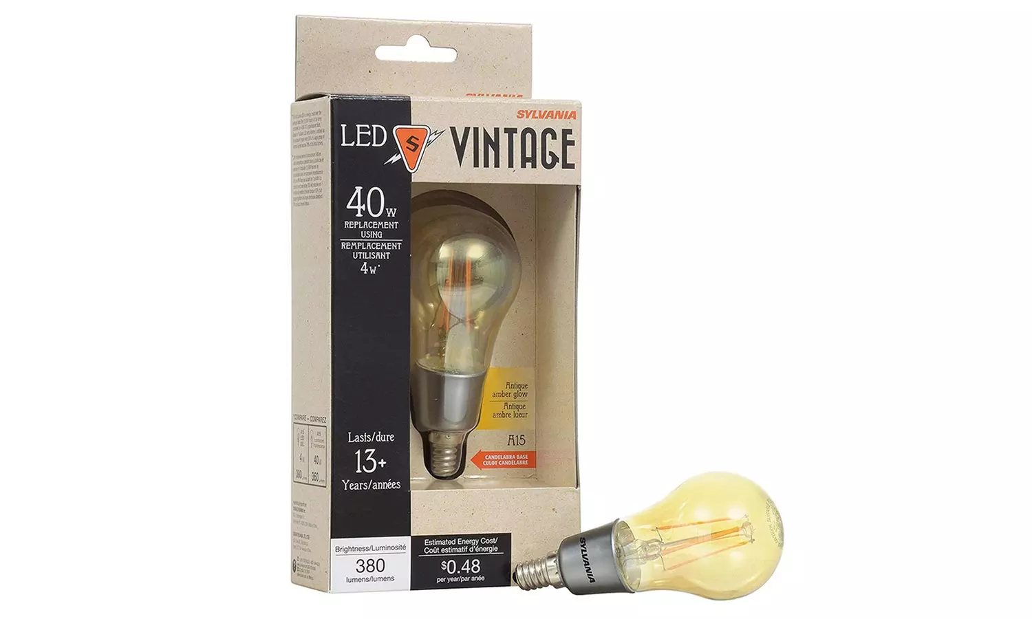 Sylvania Vintage Specialty 40W LED Light Bulbs (12-Pack) - Second Medium