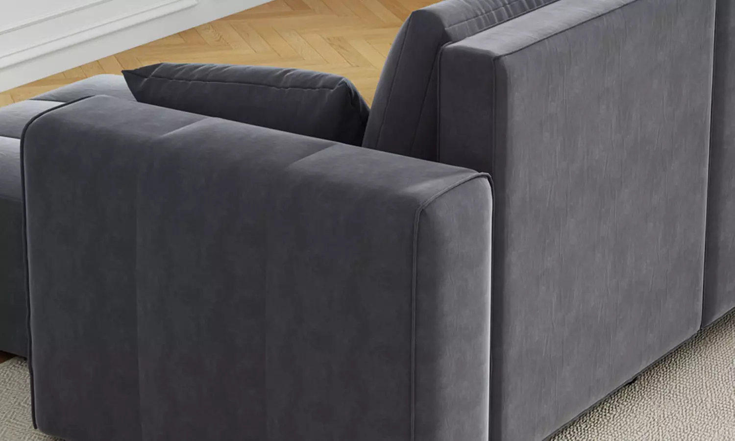 Canapé d'angle convertible 4 places avec coffre, Worthing, Kocoon