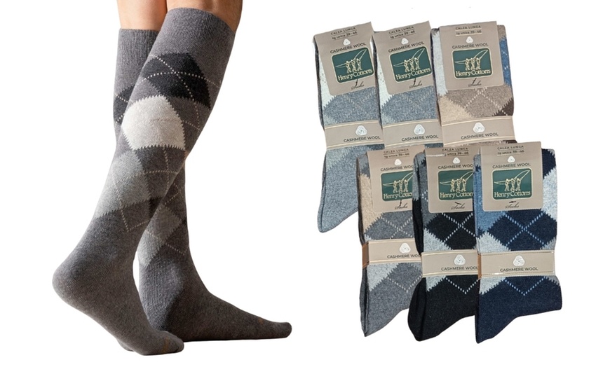 Image 3: Pack di 6 paia di calze lunghe uomo in cashmere e lana Henry Cotton's