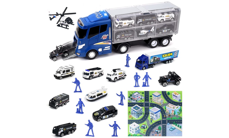 Image 1: Police Rescue Truck Toy Set