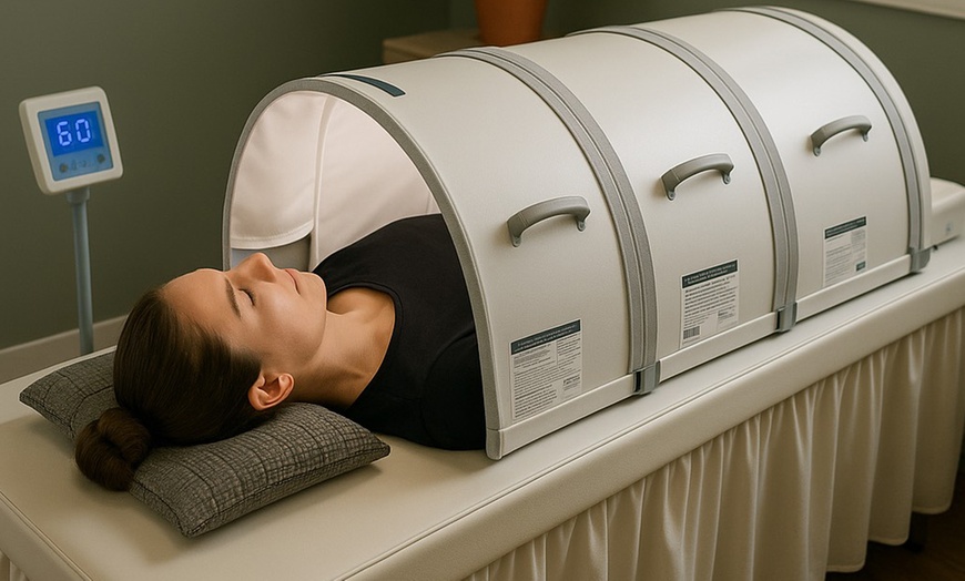 Image 1: Experience 1 or 5 Sessions(30-Min) SOQI Therapy- Rest, Recharge & Glow