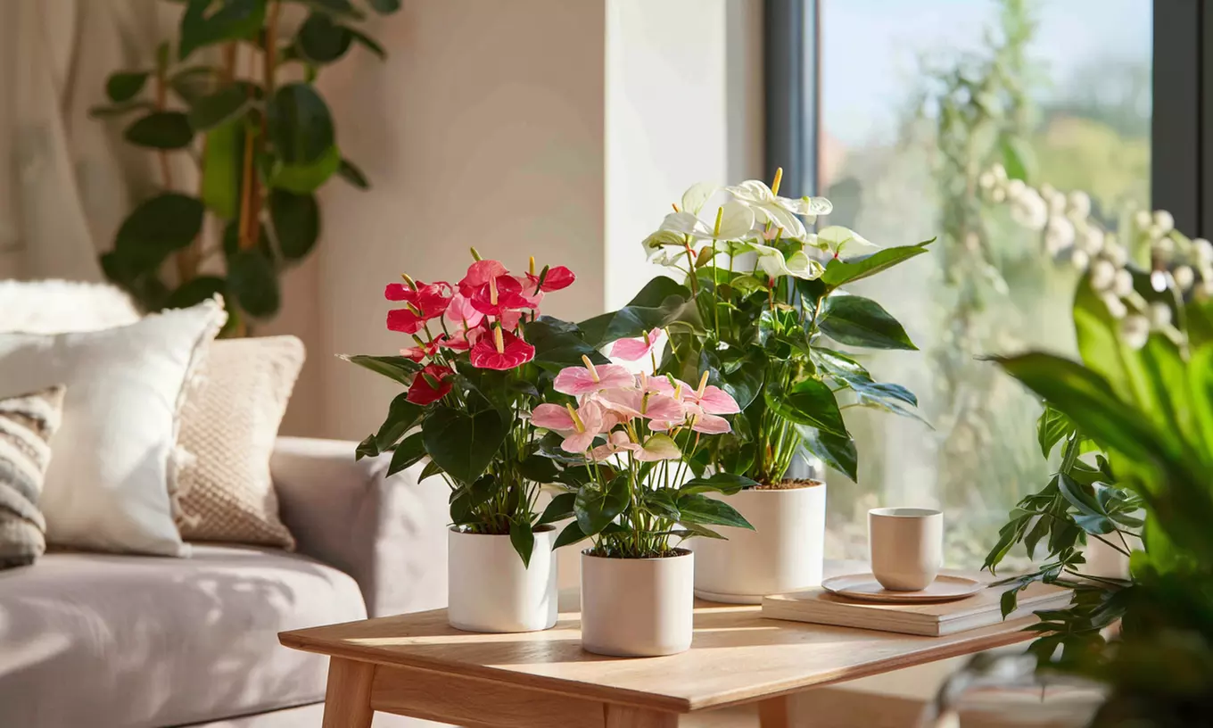 Planta de anturio en maceta de 12, 14 o 17 cm, ideal para interiores y de fácil mantenimiento, de Rootz - Primary Image