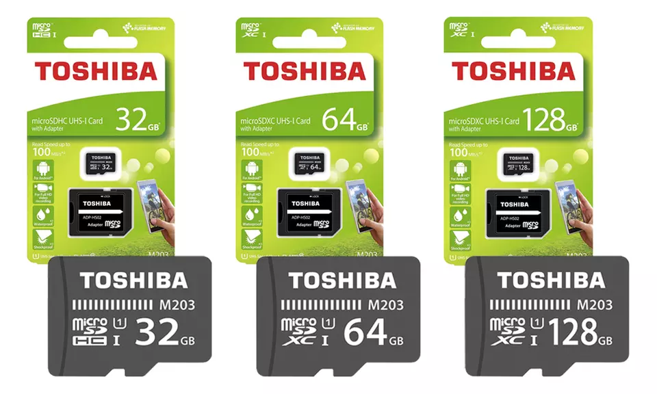 Micro SD Toshiba avec adaptateur, 32, 64 ou 128 Go, ultra rapide, Class 10. Livraison offerte - Primary Image