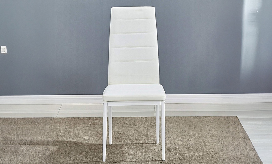 Image 25: Glass Dining Table Set with Chair Options