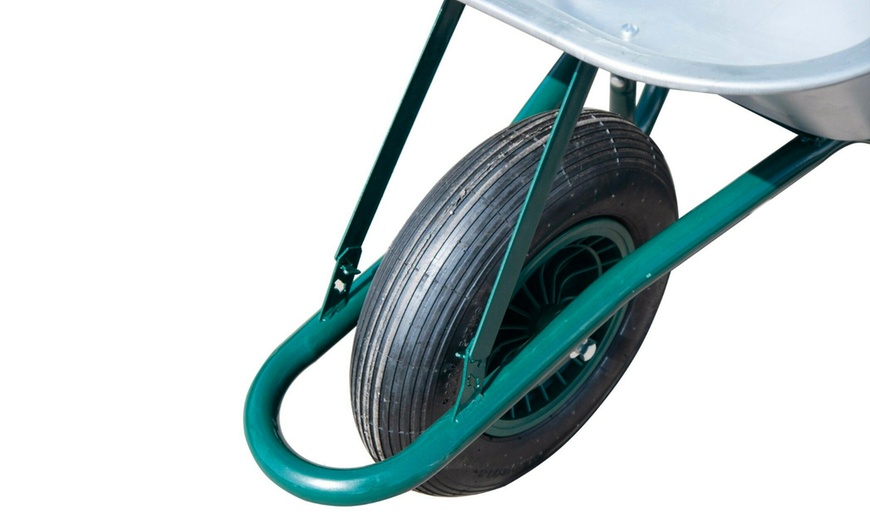 Image 3: Neo 85L Heavy-Duty Wheelbarrow with Galvanised Pneumatic Tyre