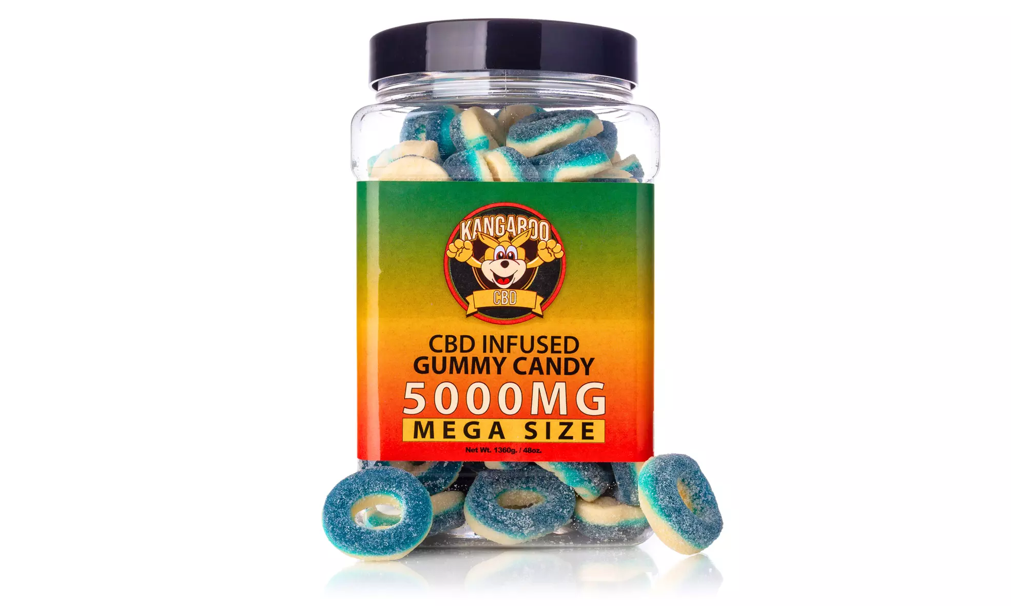 Extra Strength MEGA Size 5000MG Potent CBD Gummies from Kangaroo - 48oz