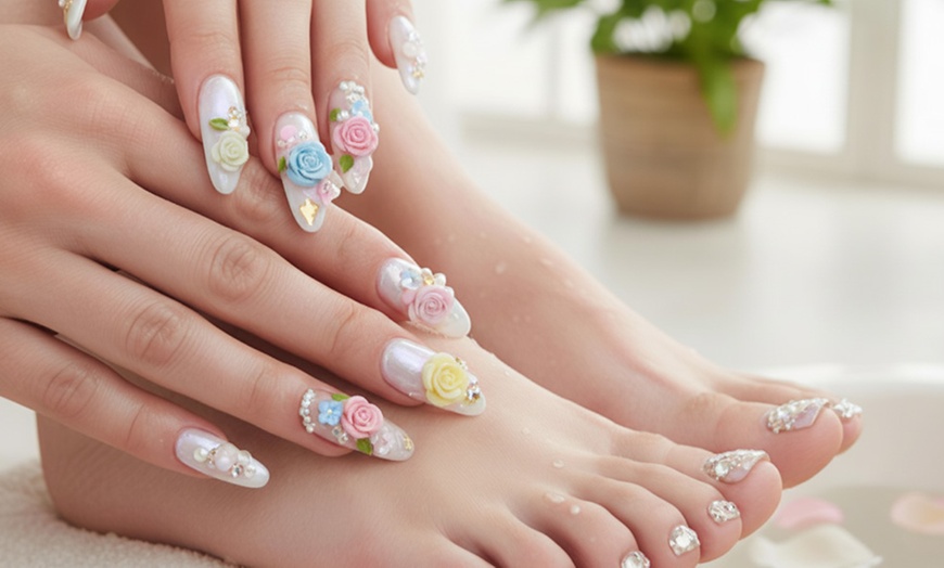 Image 3: Enjoy a Haircut and Wash or Pedicure and Manicure at Home