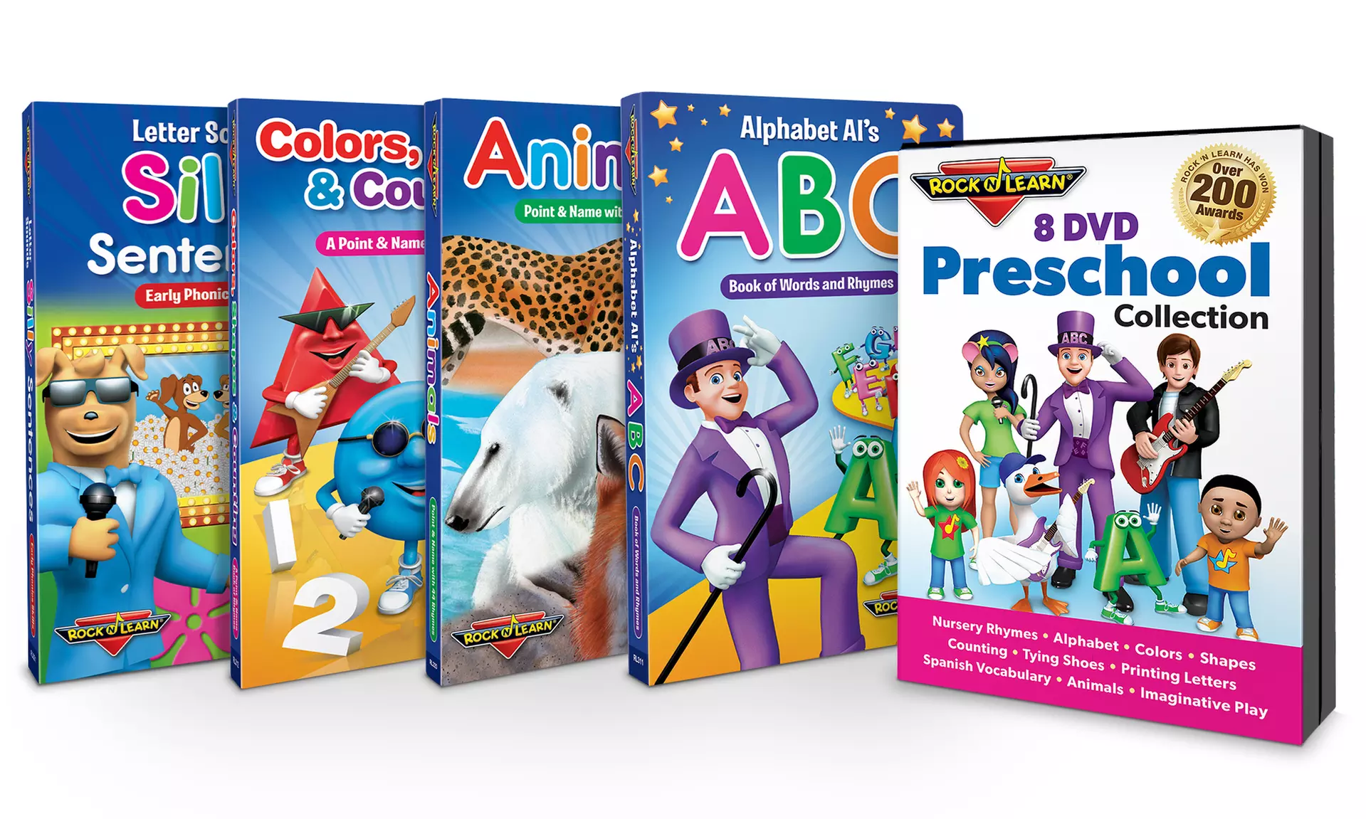 Preschool DVD (8-Piece) and Board Book (4-Piece) Set by Rock 'N Learn - Primary Image